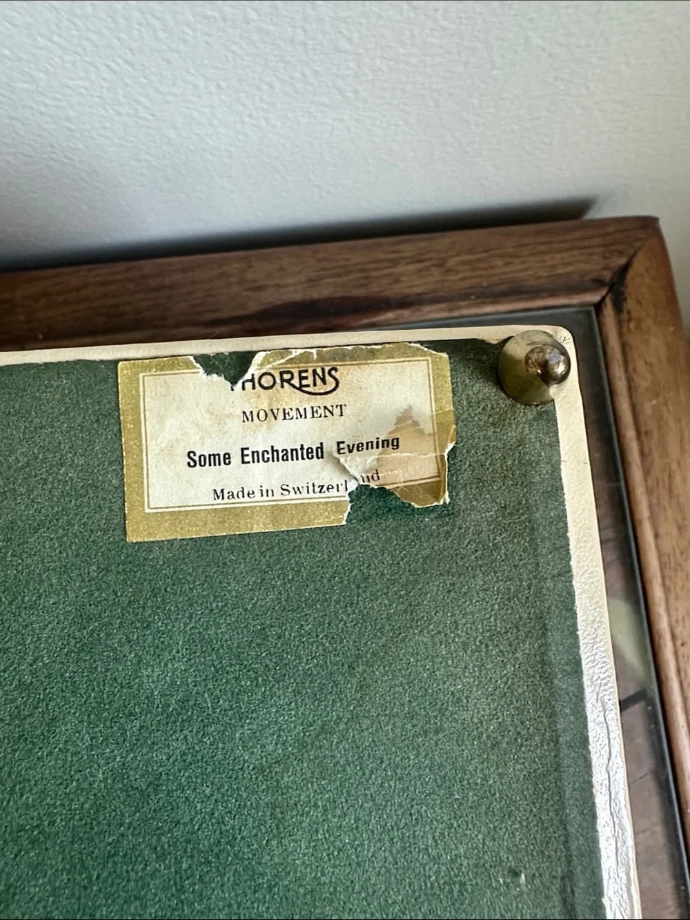 Vintage 1950s Thorens Swiss Movement Musical Jewelry Box -Some Enchanted Evening
